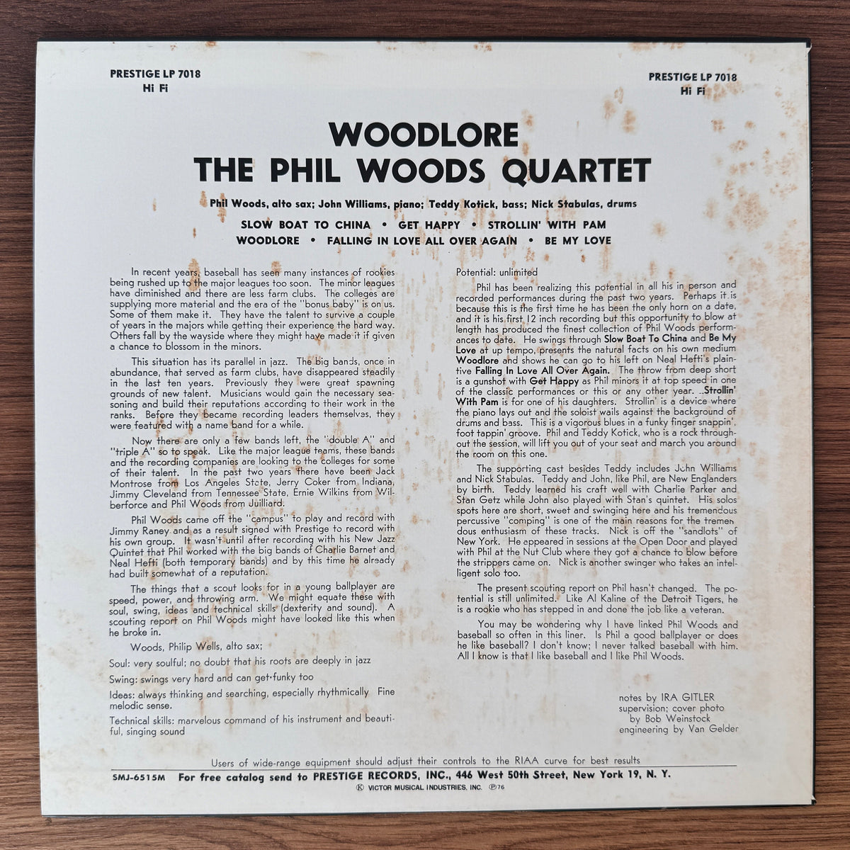 Phil Woods Quartet – Woodlore Japan Vinyl