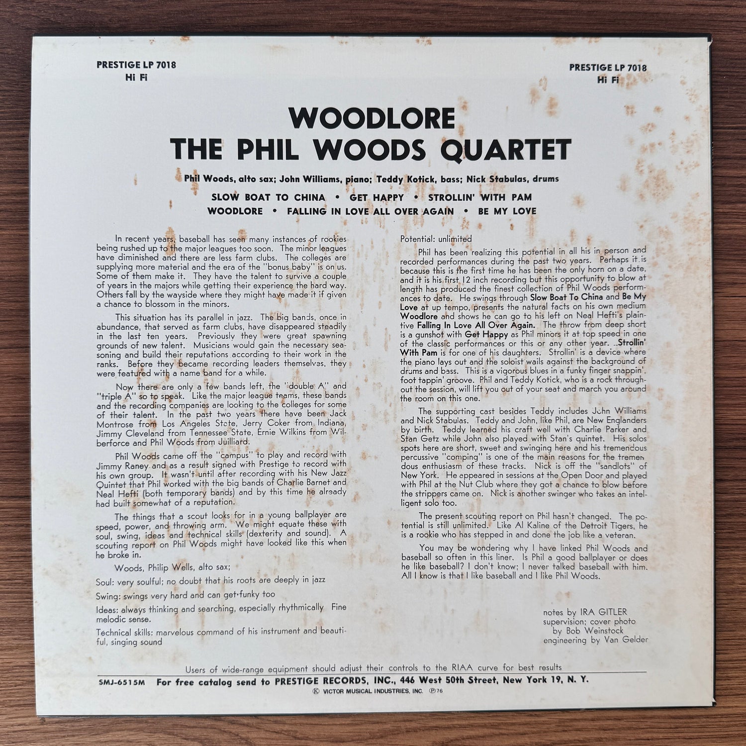 Phil Woods Quartet – Woodlore Japan Vinyl