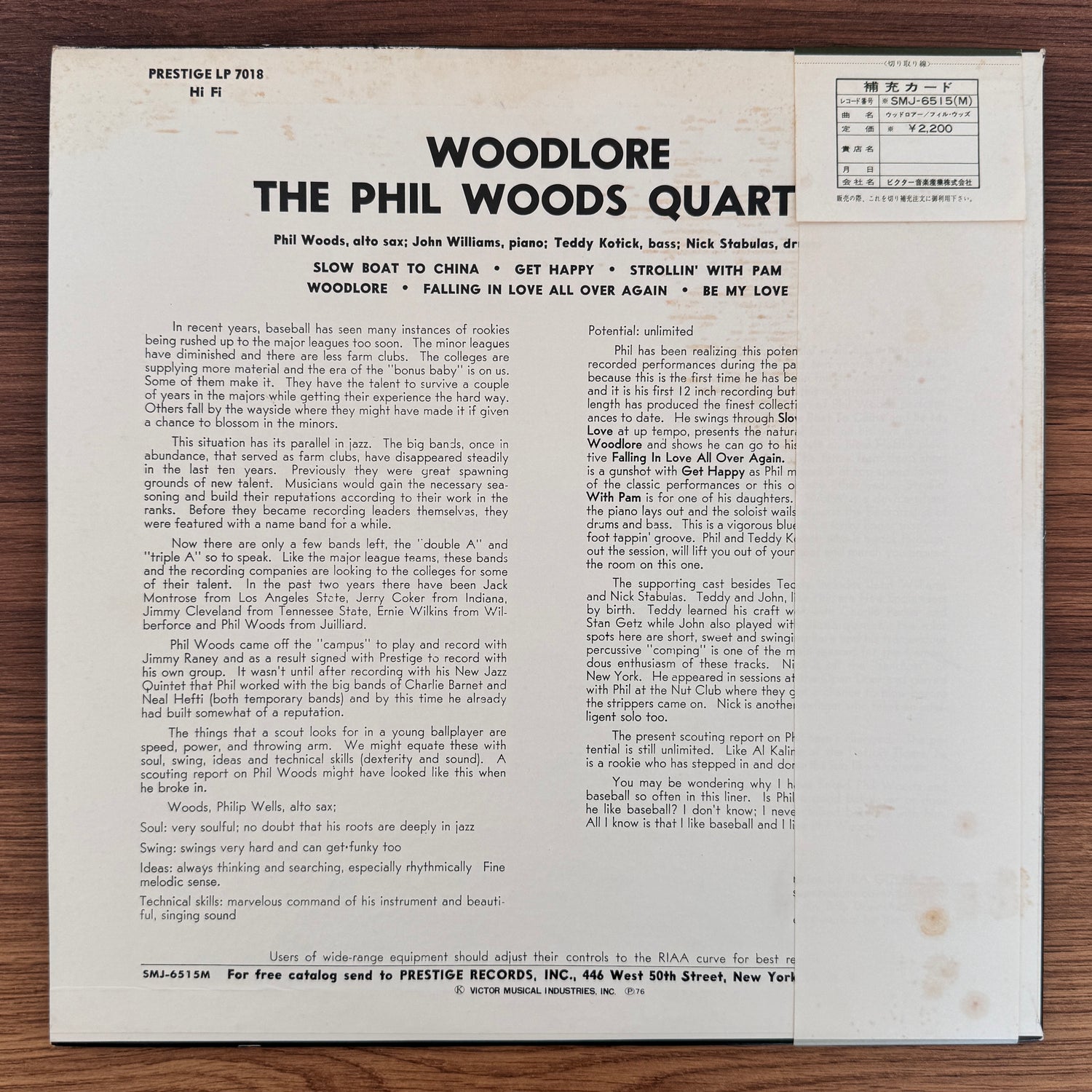 Phil Woods Quartet – Woodlore