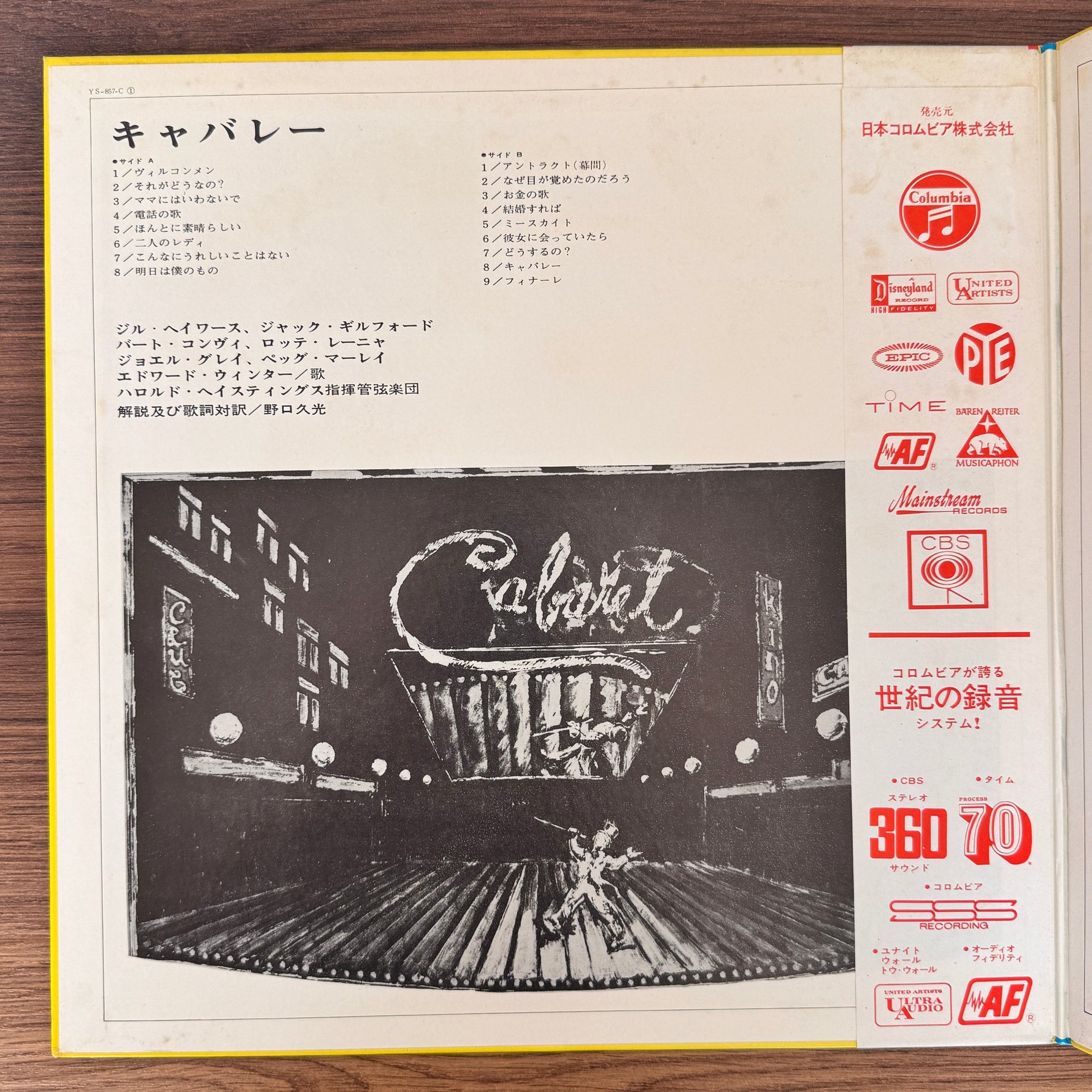John Kander & Bert Convy And Lotte Lenya With Joel Grey – Cabaret Japan Vinyl