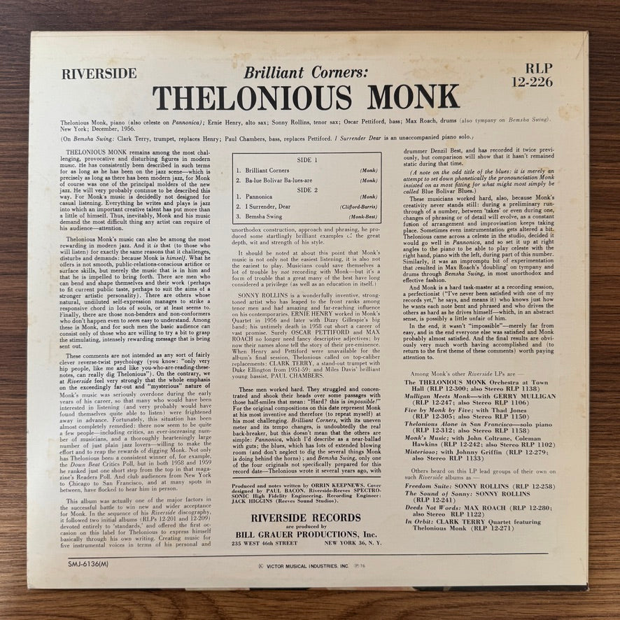 Thelonious Monk – Brilliant Corners