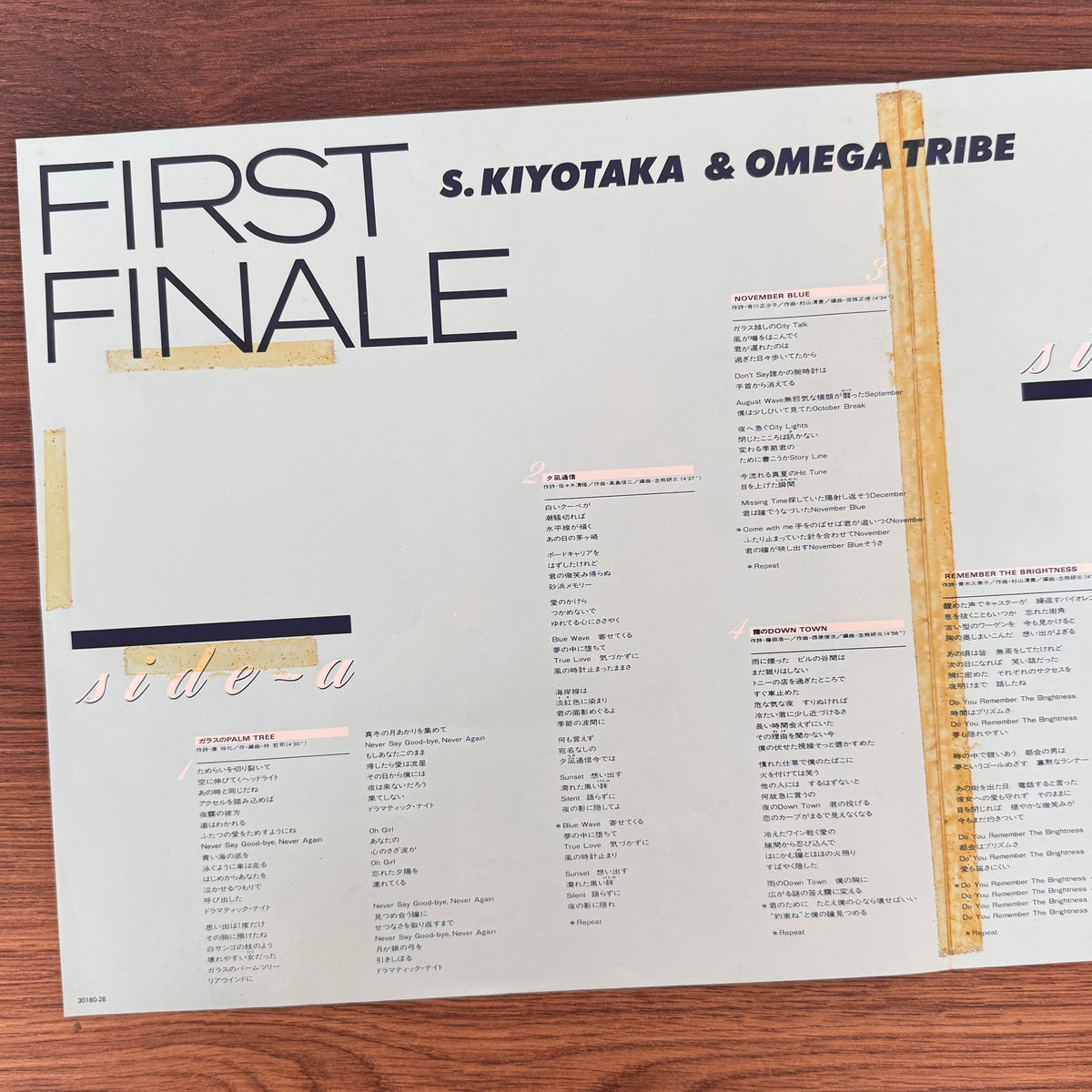 S. Kiyotaka & Omega Tribe – First Finale Japan Vinyl