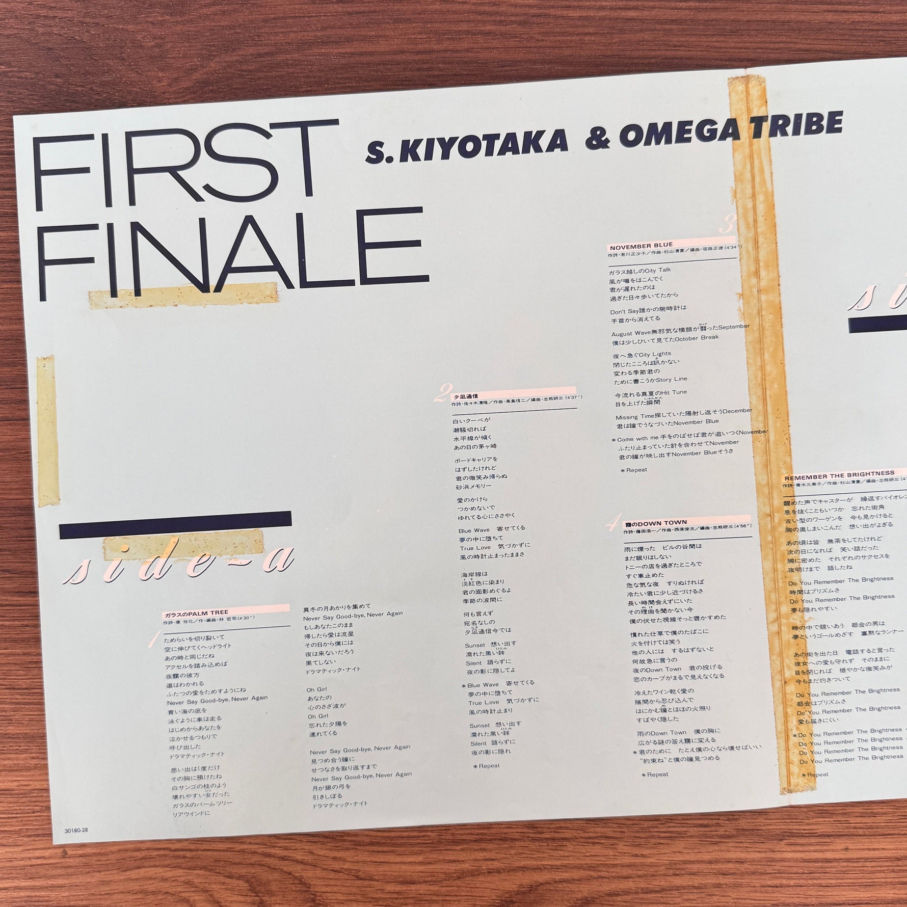 S. Kiyotaka & Omega Tribe – First Finale Japan Vinyl