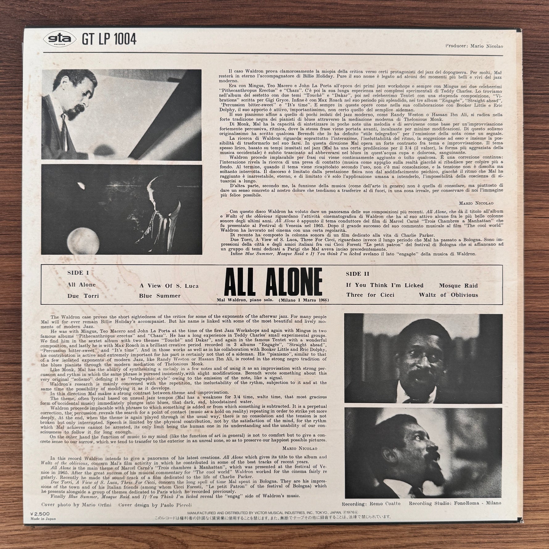 Mal Waldron – All Alone Japan Vinyl