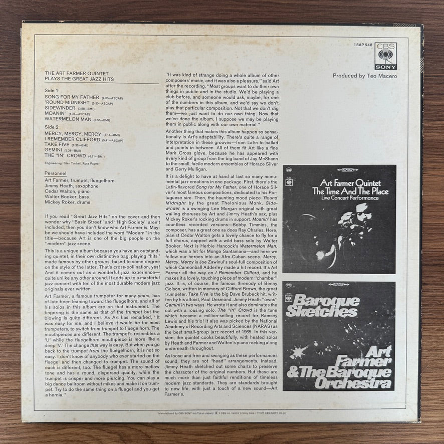Art Farmer Quintet – The Art Farmer Quintet Plays The Great Jazz Hits