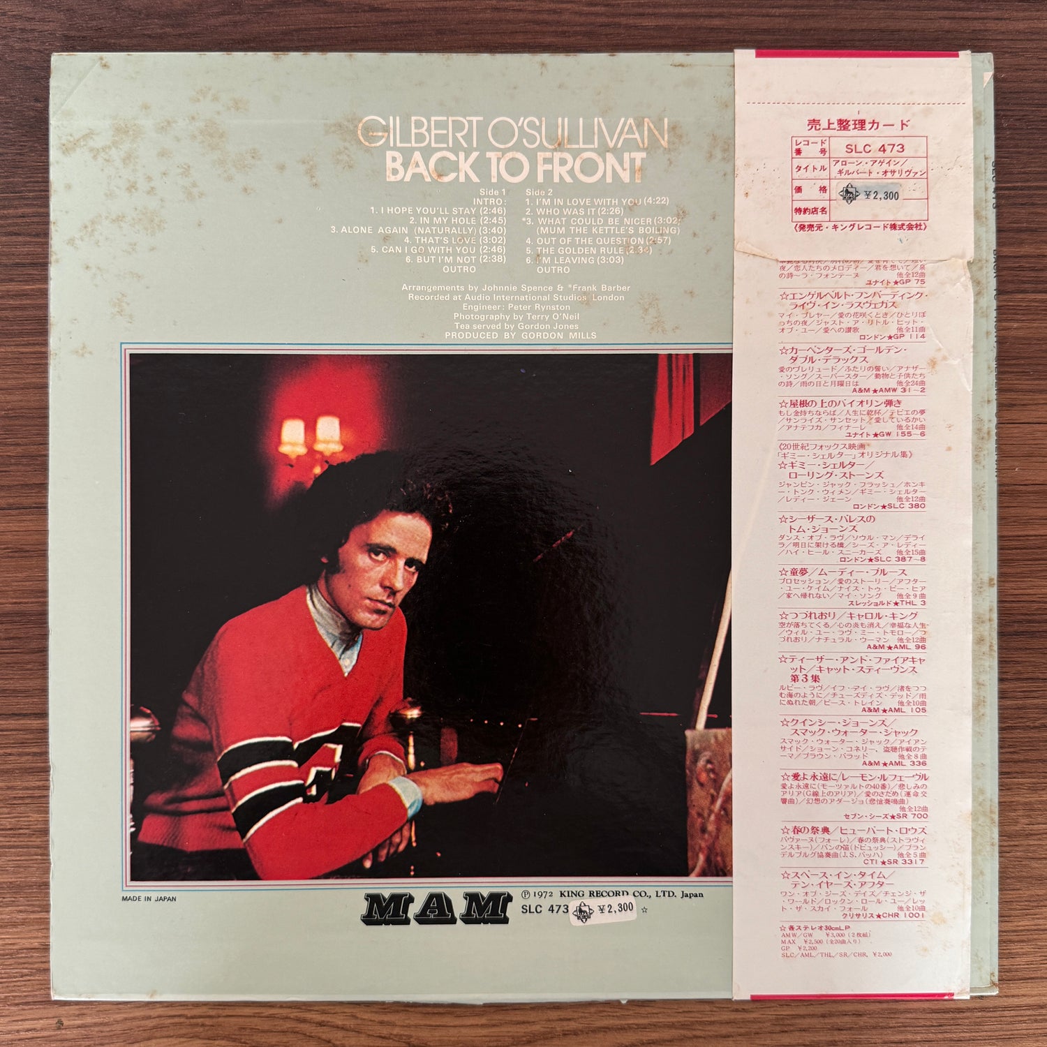 Gilbert O'Sullivan – Back To Front