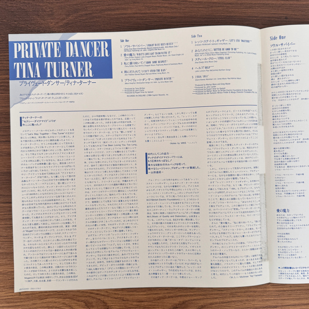 Tina Turner – Private Dancer Japan Vinyl