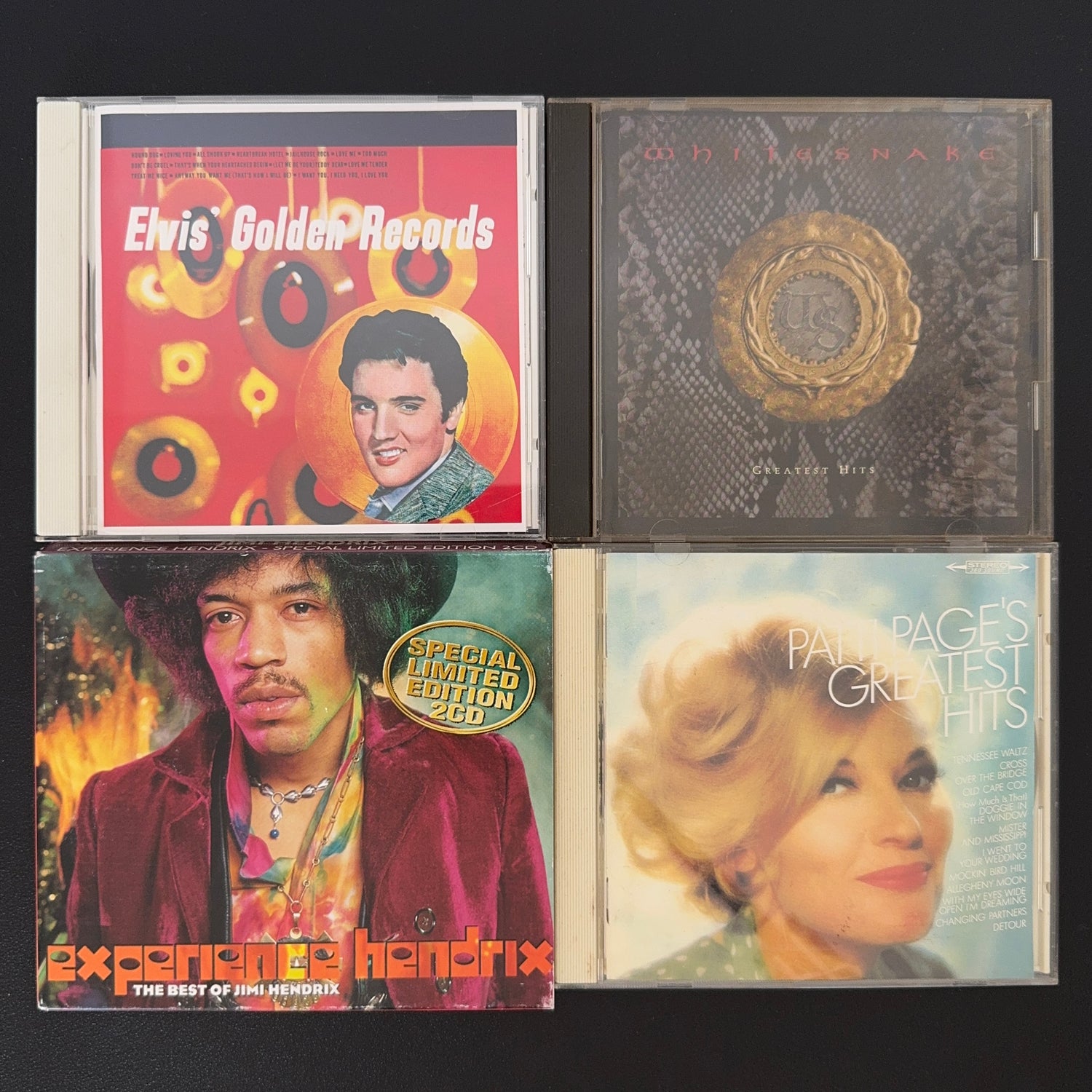 Jimi Hendrix & Elvis Presley & Whitesnake & Patti Page Best Of CD Lotu (4 Adet)
