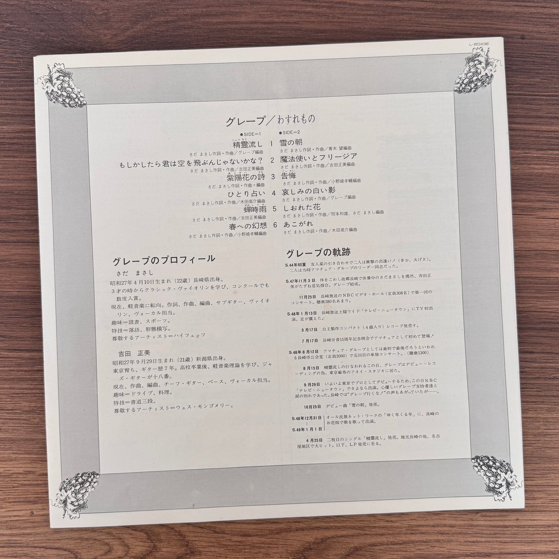 Grape – Wasuremono Japan Vinyl