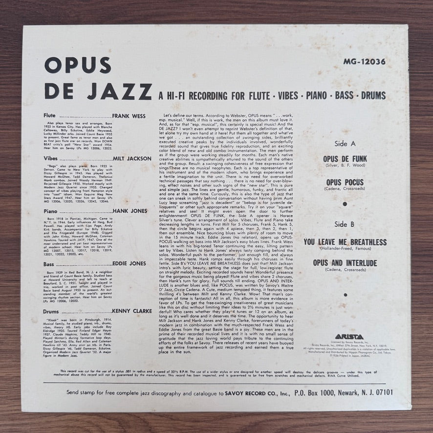 Milt Jackson – Opus De Jazz