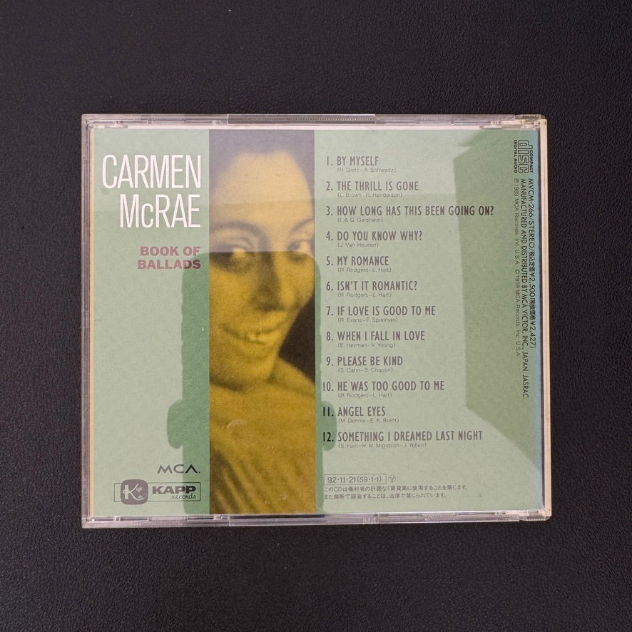 Carmen McRae – Book Of Ballads CD