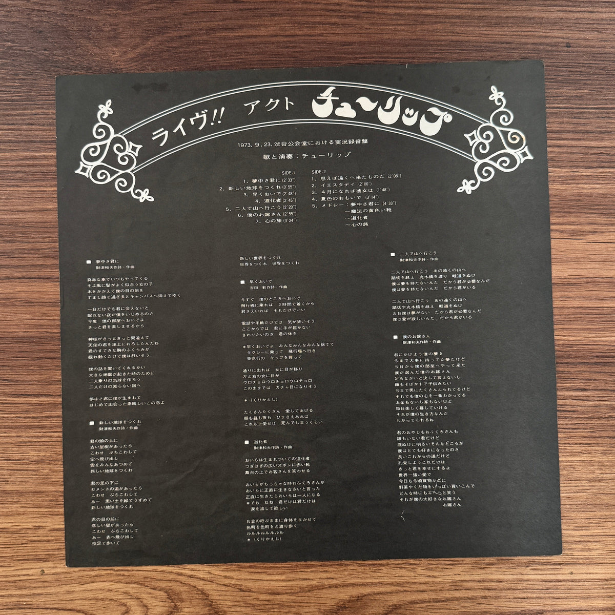 Tulip – Live!! Act Tulip Japan Vinyl