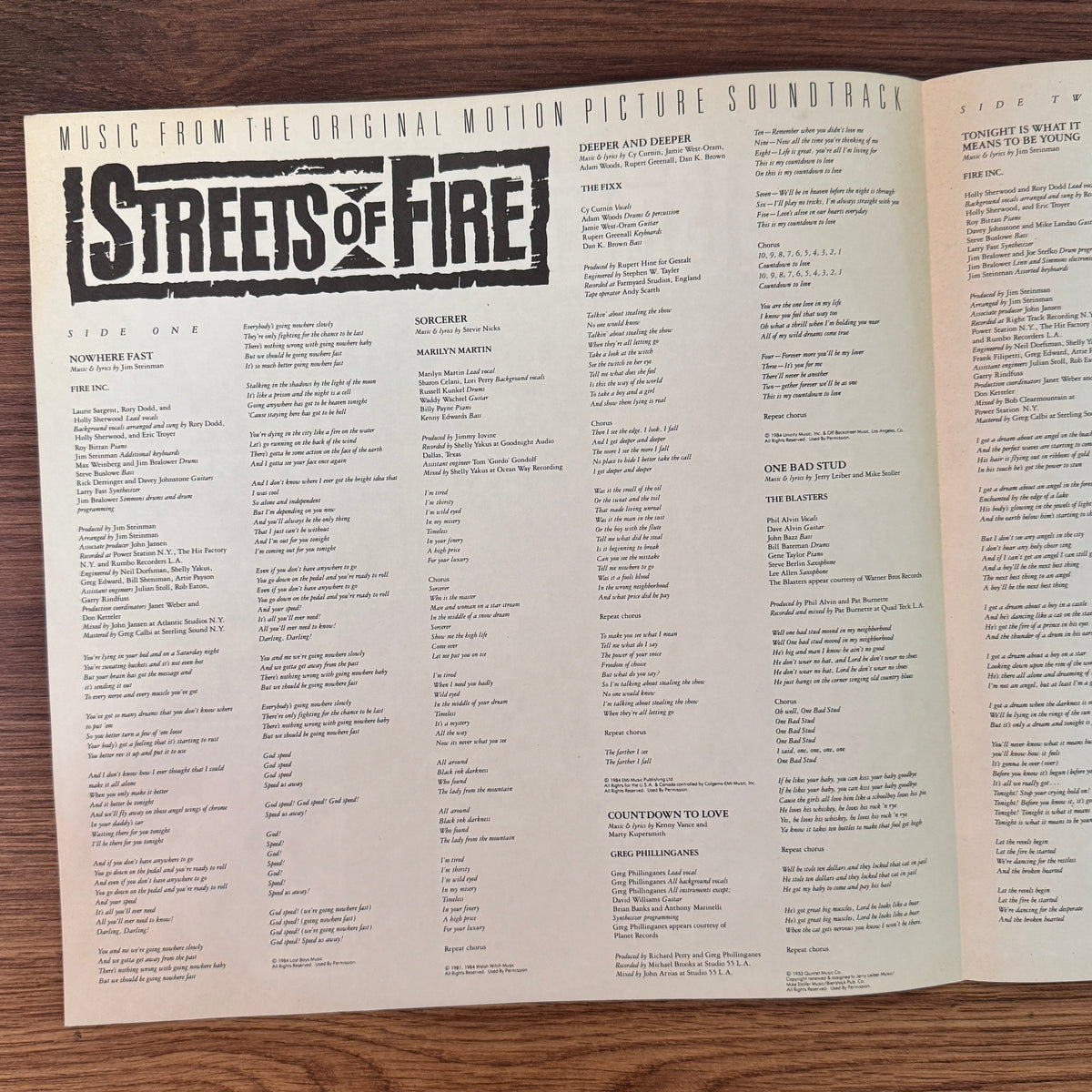 Streets Of Fire Original Soundtrack Japan Vinyl
