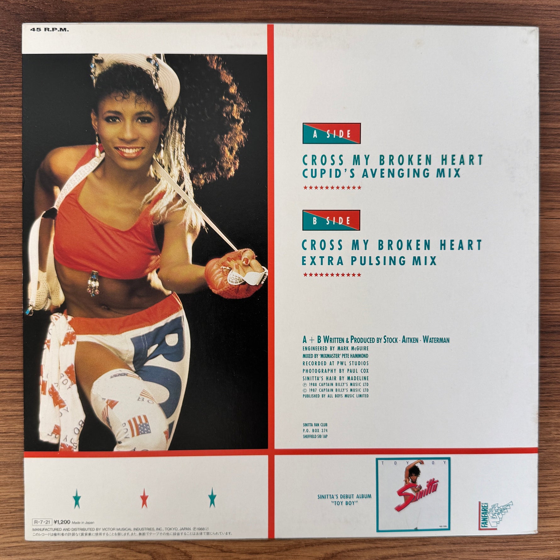 Sinitta – Cross My Broken Heart Japan Vinyl