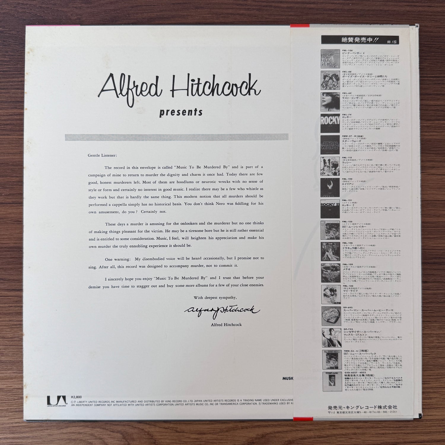 Alfred Hitchcock – Presents Music To Be Murdered By