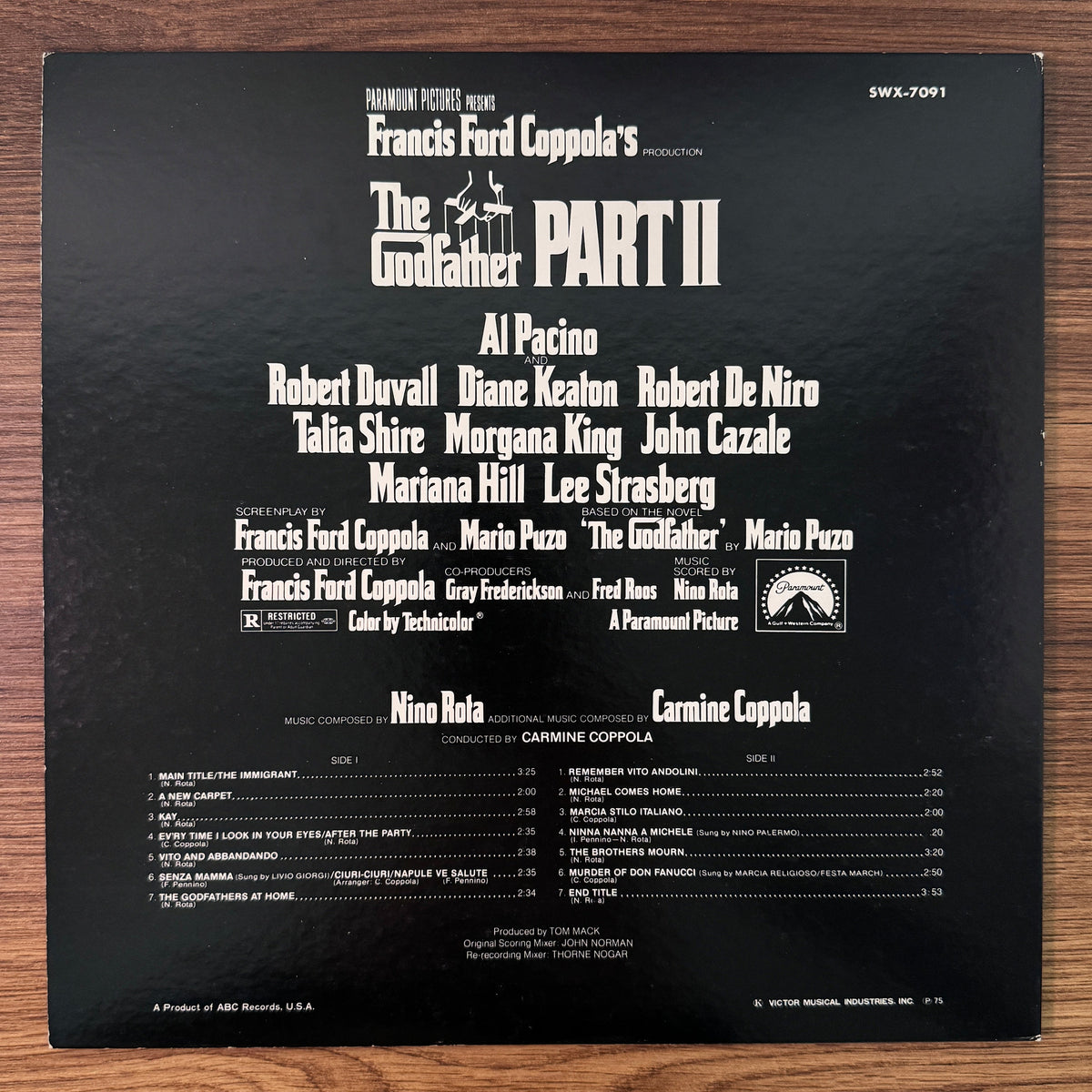 Nino Rota The Godfather Part II Original Soundtrack Japan Vinyl