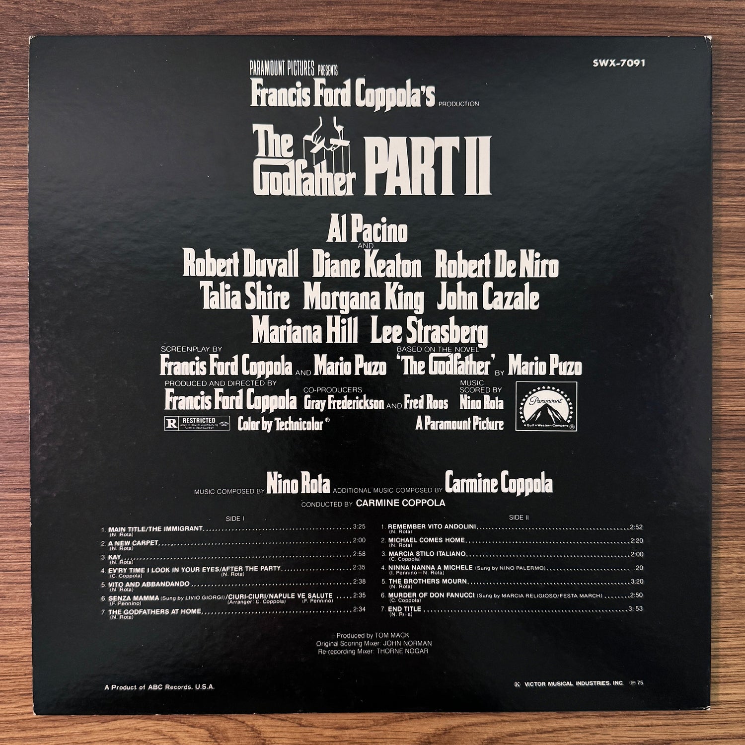 Nino Rota The Godfather Part II Original Soundtrack Japan Vinyl