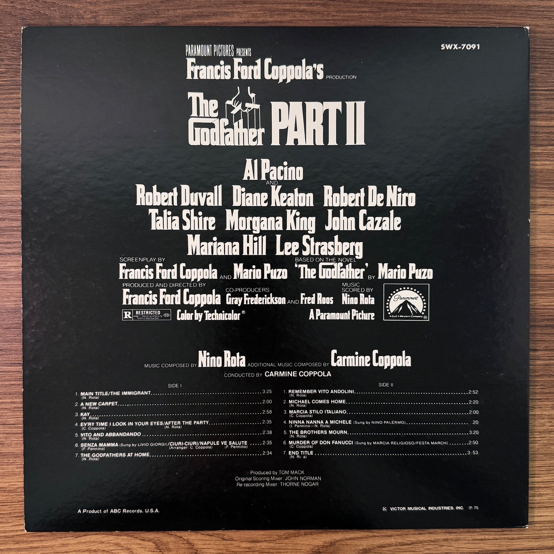 Nino Rota The Godfather Part II Original Soundtrack Japan Vinyl