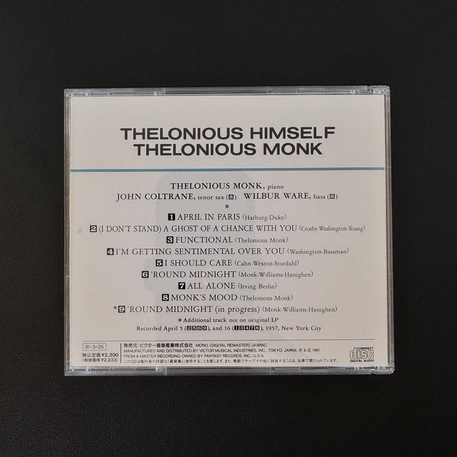 Thelonious Monk – Thelonious Himself CD