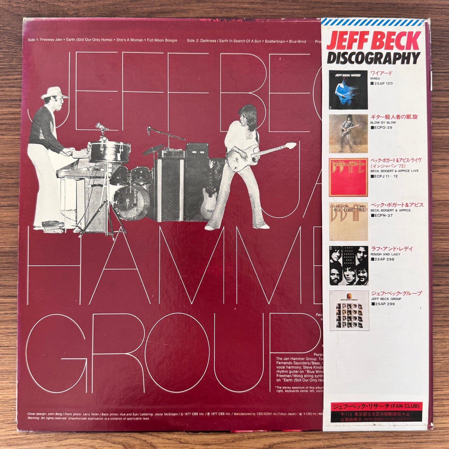 Jeff Beck With The Jan Hammer Group – Live Japan Vinyl