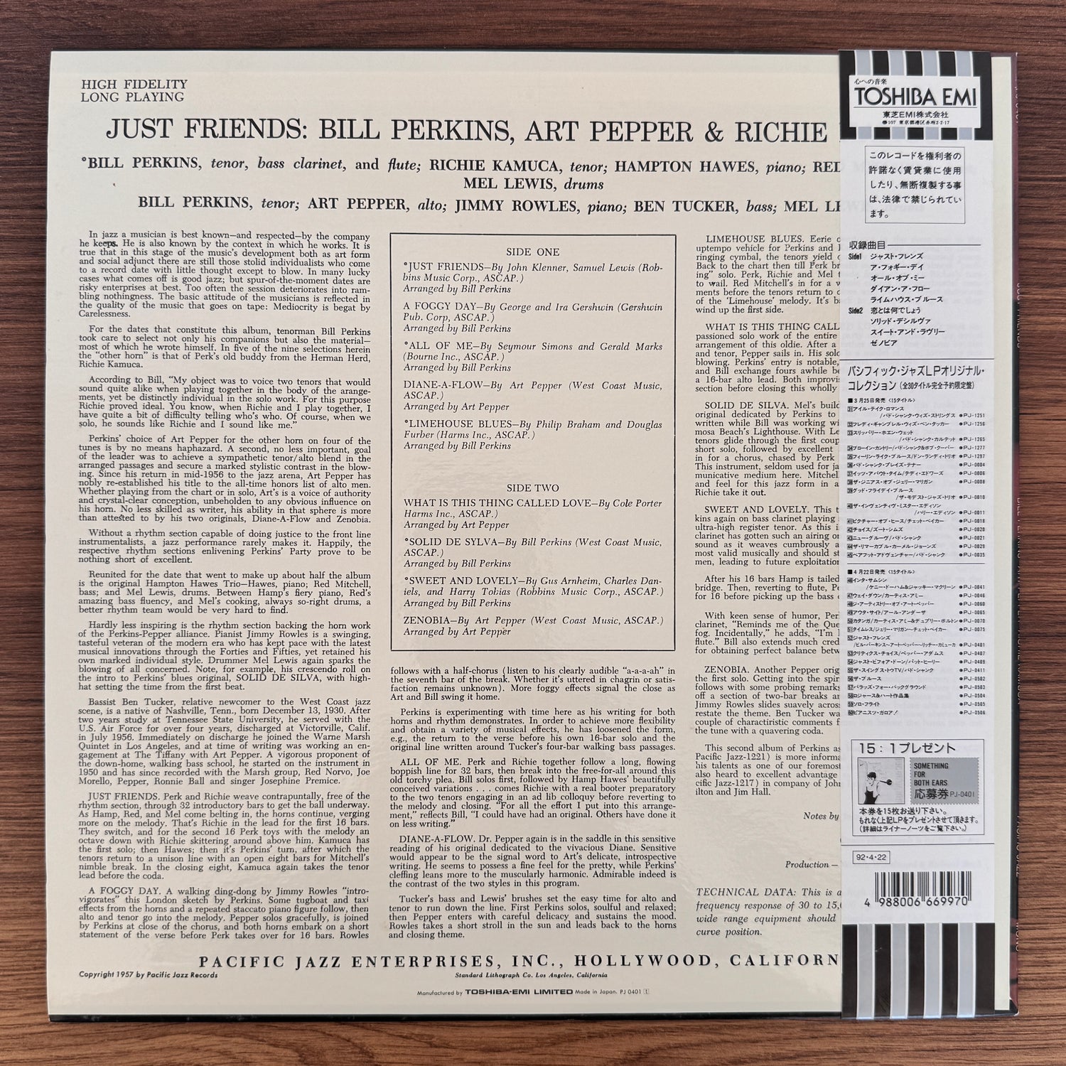 Bill Perkins, Art Pepper & Richie Kamuca – Just Friends