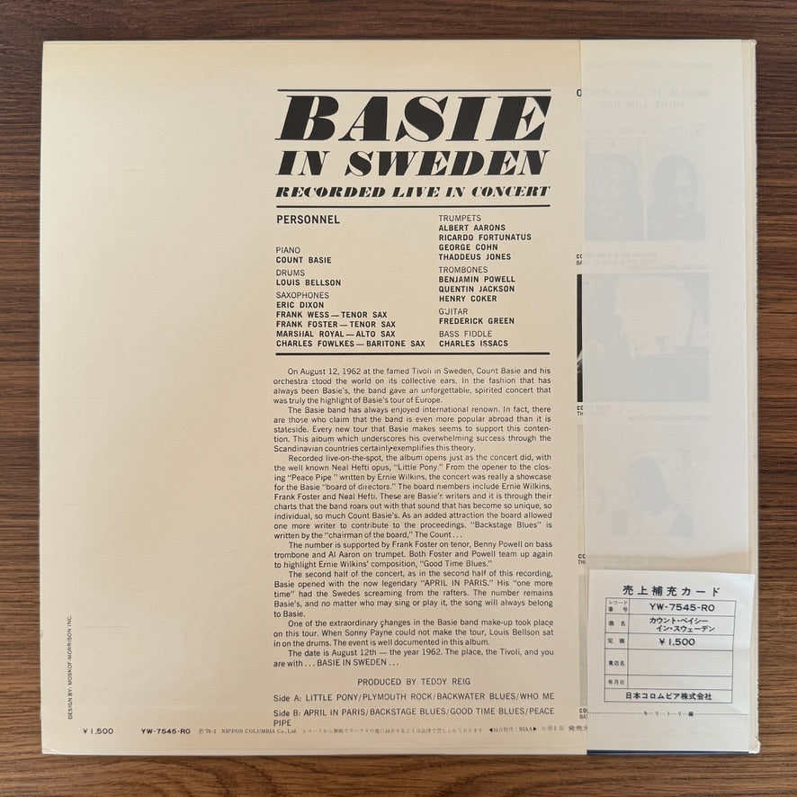 Count Basie & His Orchestra & Louis Bellson – Basie In Sweden
