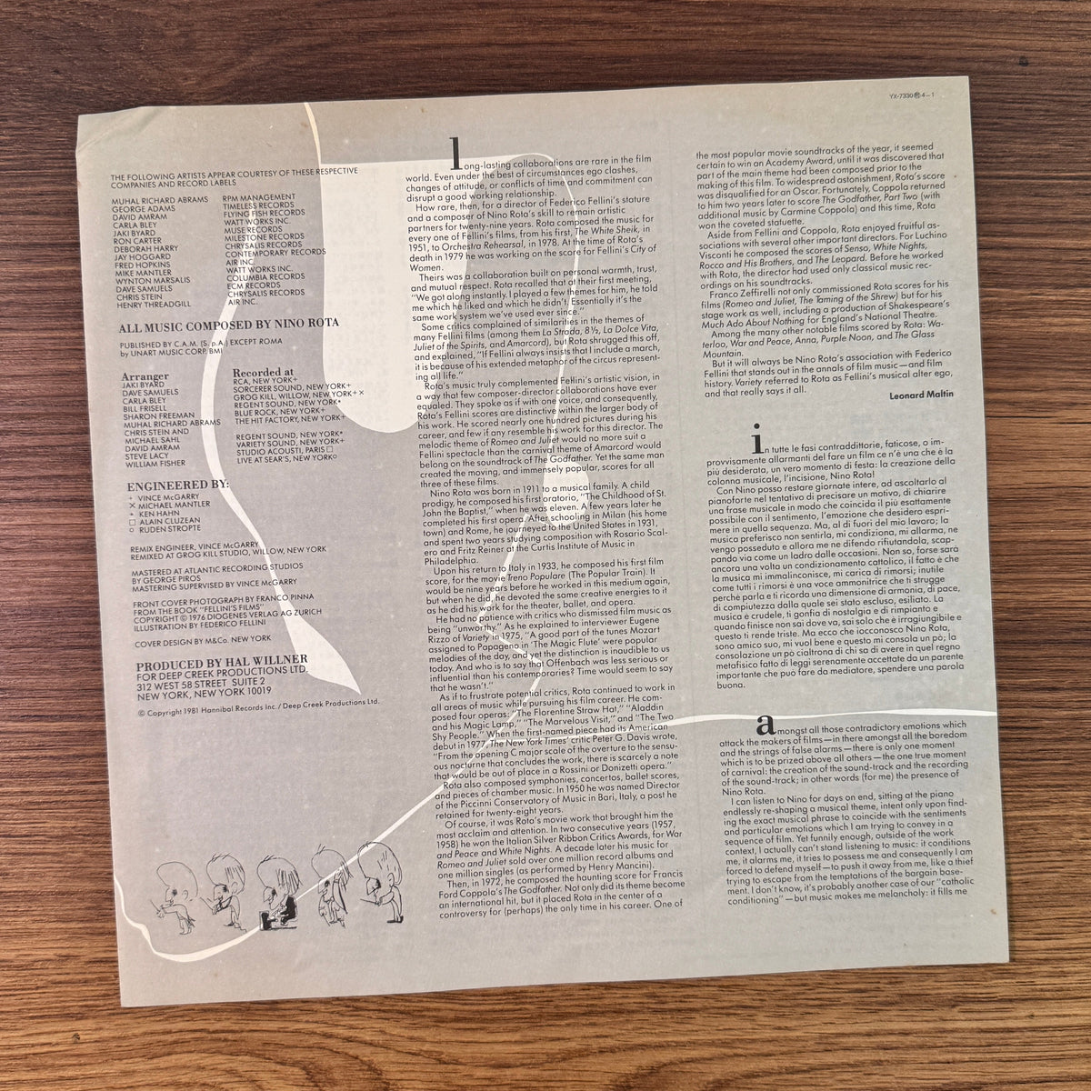 Amarcord Nino Rota Japan Vinyl