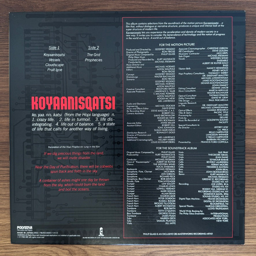 Philip Glass – Koyaanisqatsi Original Soundtrack