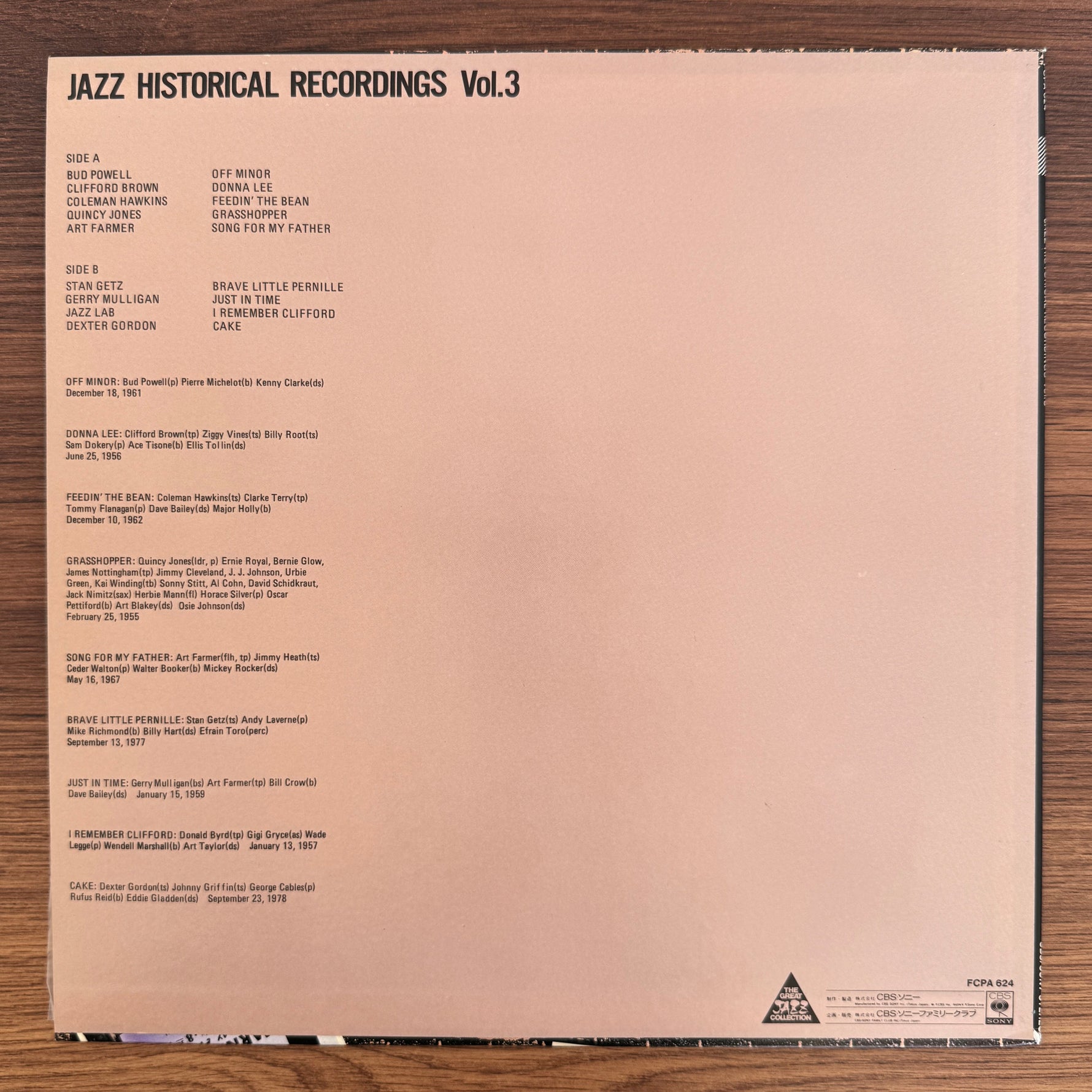 Jazz Historical Recordings Vol. 3 Japan Vinyl