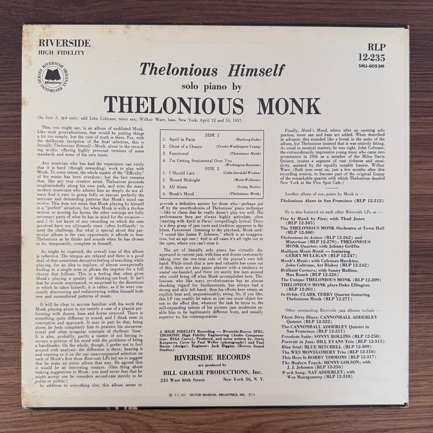 Thelonious Monk – Thelonious Himself