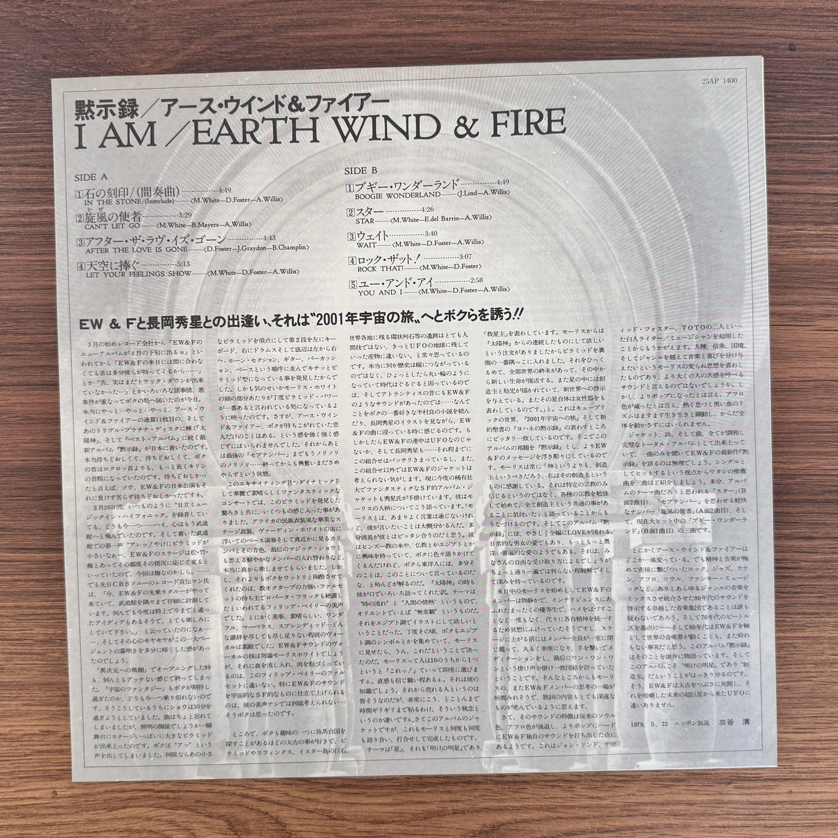 Earth, Wind & Fire – I Am Japan Vinyl