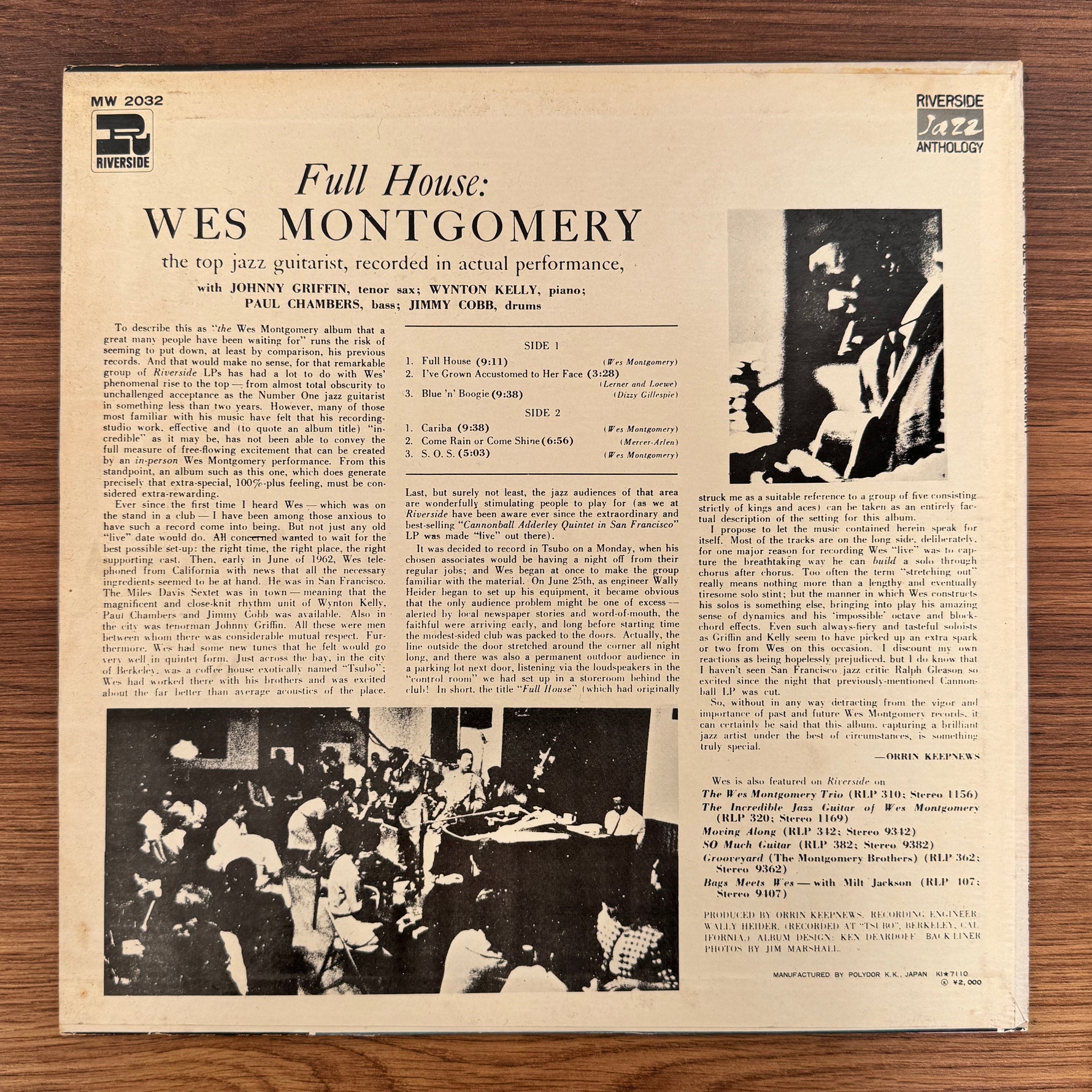 Wes Montgomery – Full House Only Japan Vinyl