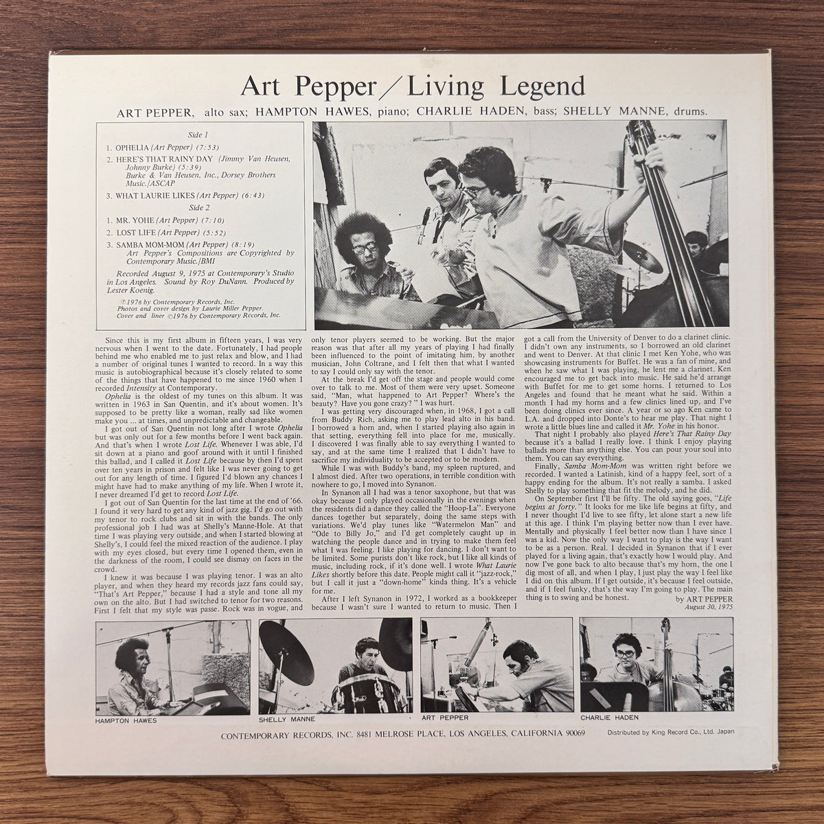 Art Pepper – Living Legend Only Japan Vinyl