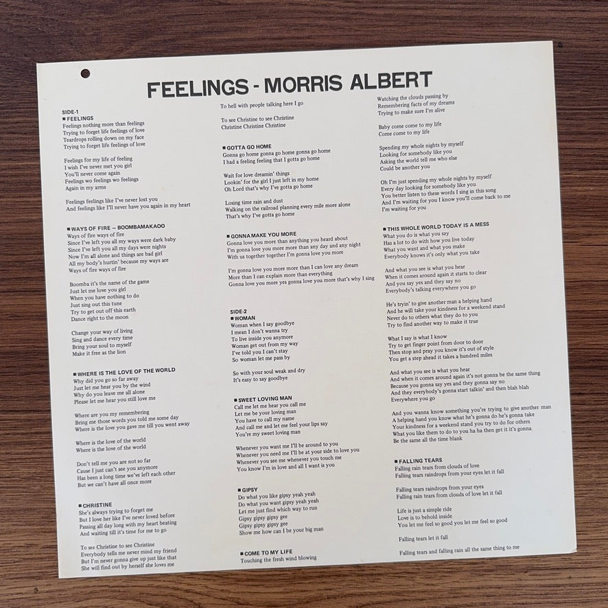 Morris Albert – Feelings Japan Vinyl