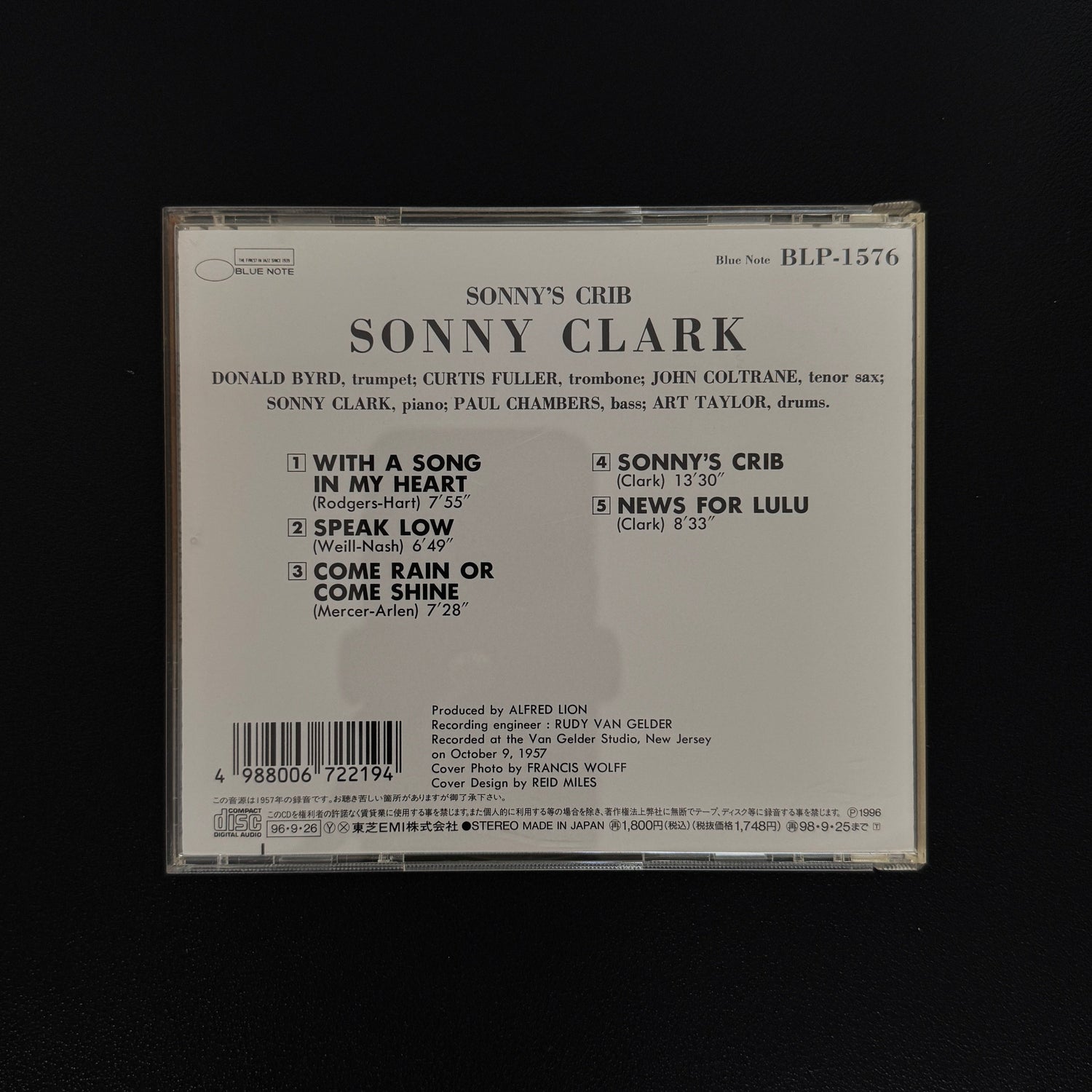 Sonny Clark – Sonny's Crib CD Japan Vinyl