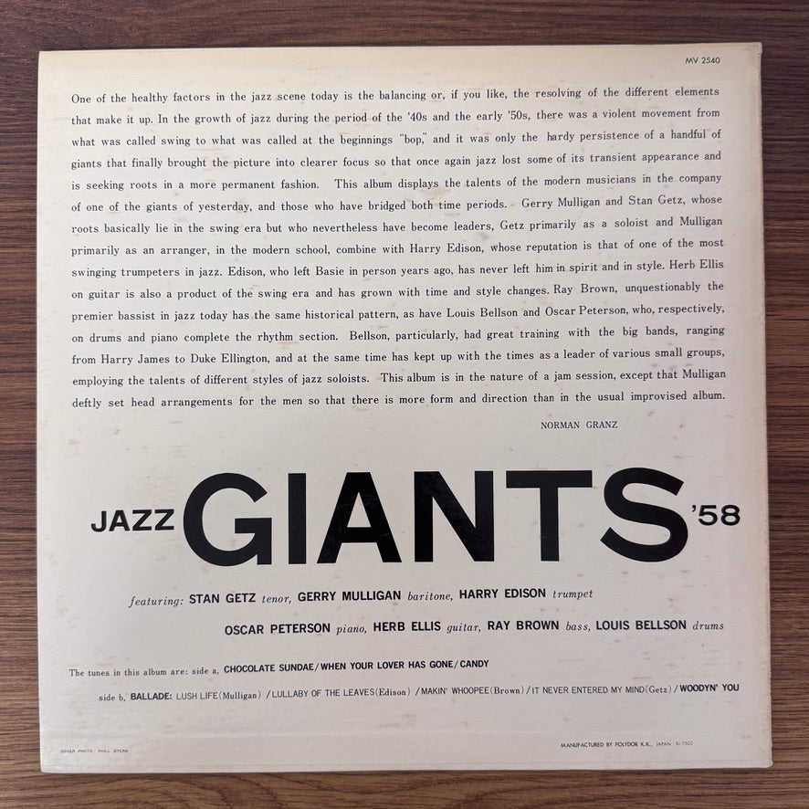 Stan Getz · Gerry Mulligan · Harry Edison, Louis Bellson And The Oscar Peterson Trio – Jazz Giants '58