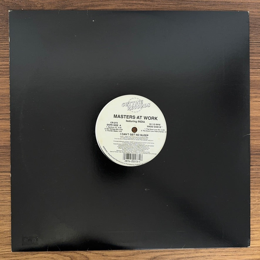 Masters At Work Featuring India – I Can't Get No Sleep Japan Vinyl