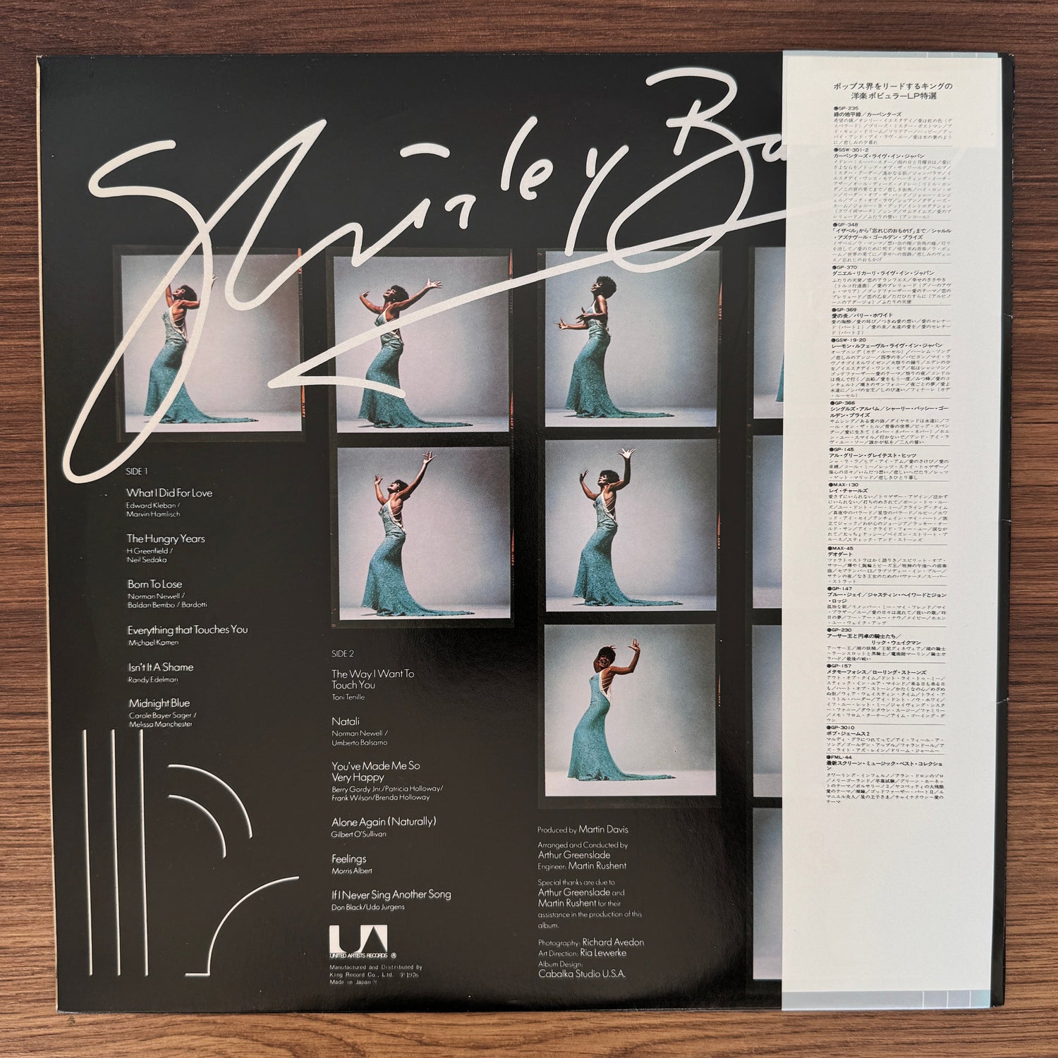Shirley Bassey – Love, Life And Feelings Japan Vinyl