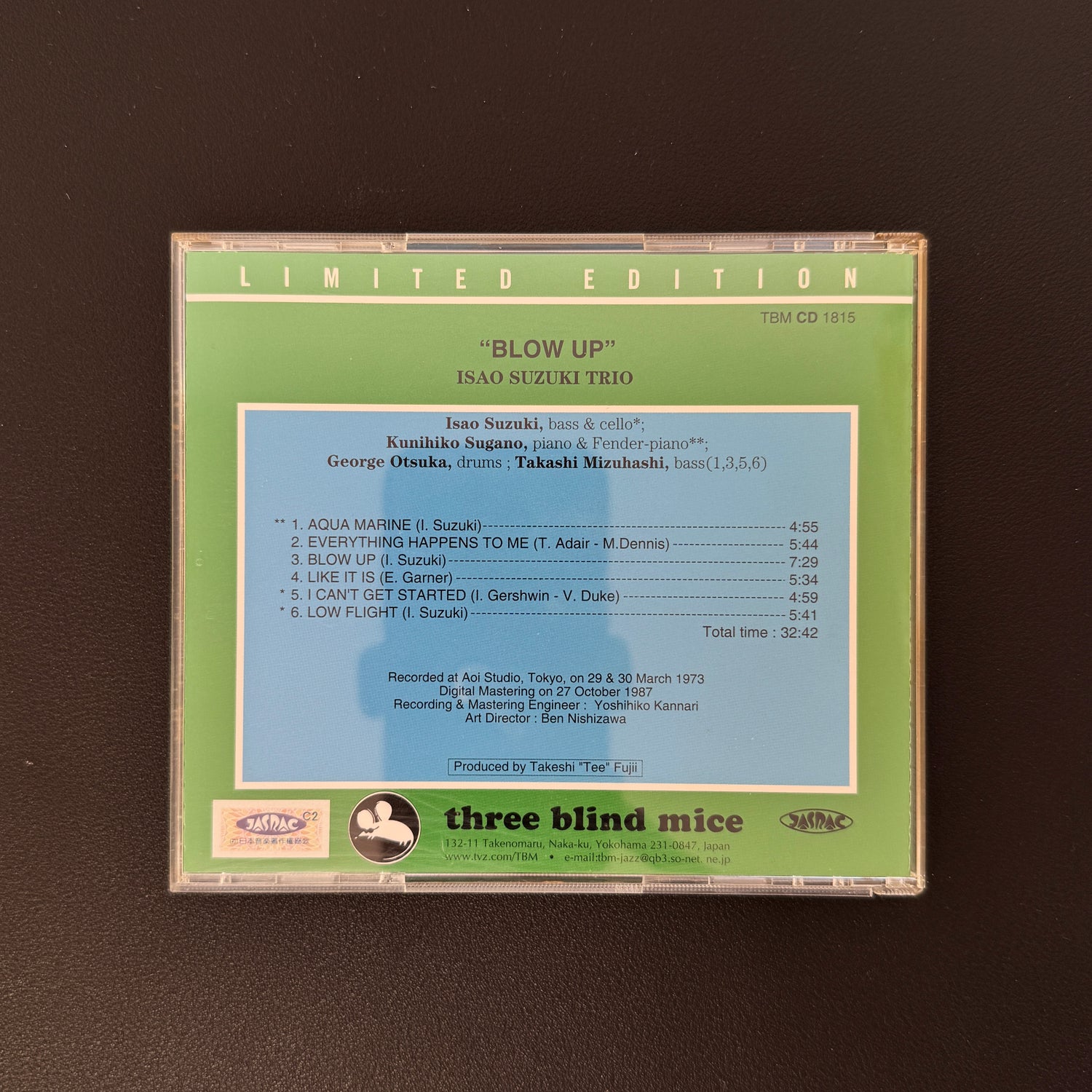 Isao Suzuki Trio & Quartet – Blow Up CD