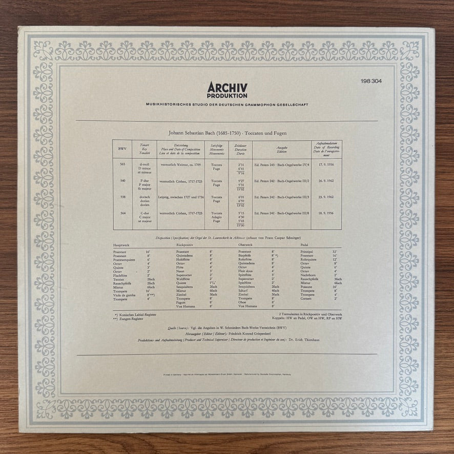 Johann Sebastian Bach - Helmut Walcha – Toccaten Und Fugen