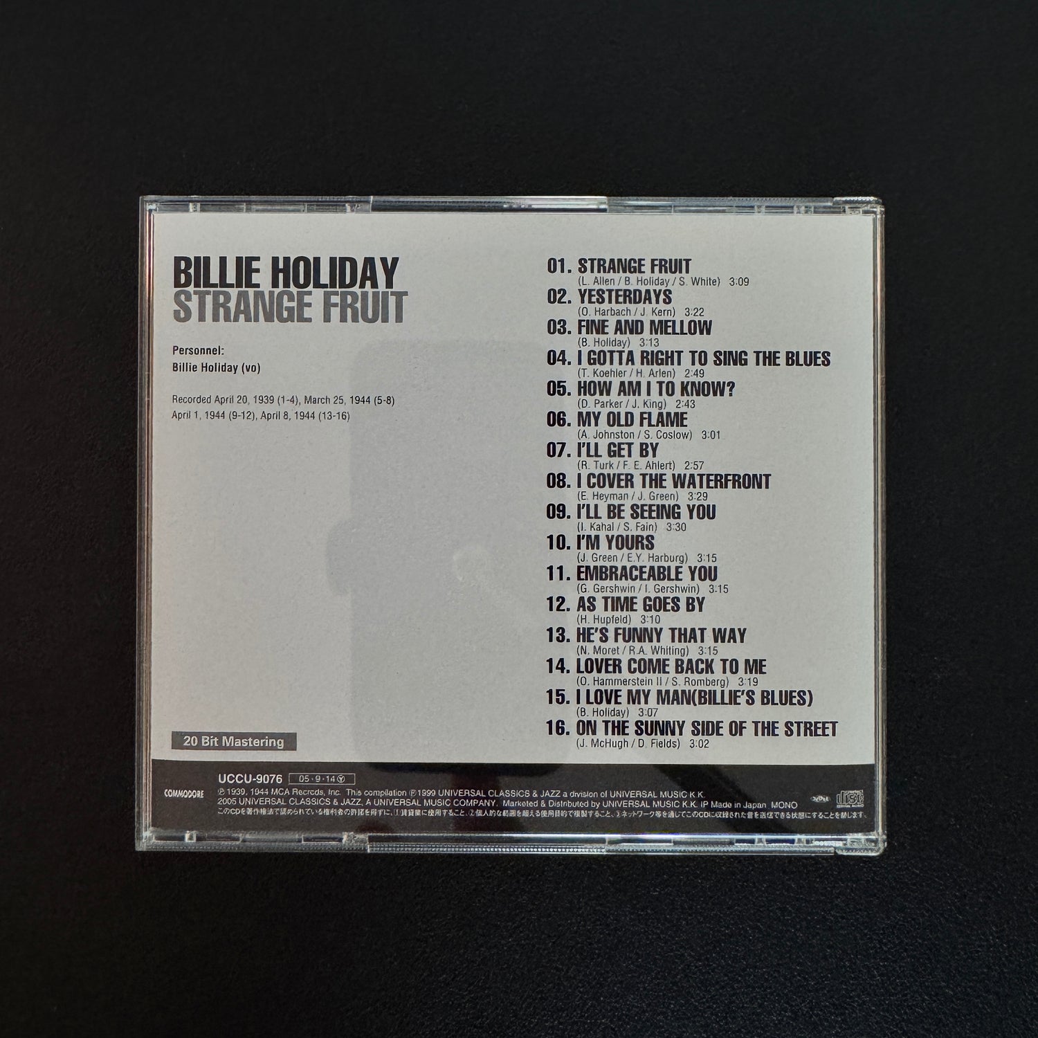 Billie Holiday – Strange Fruit CD