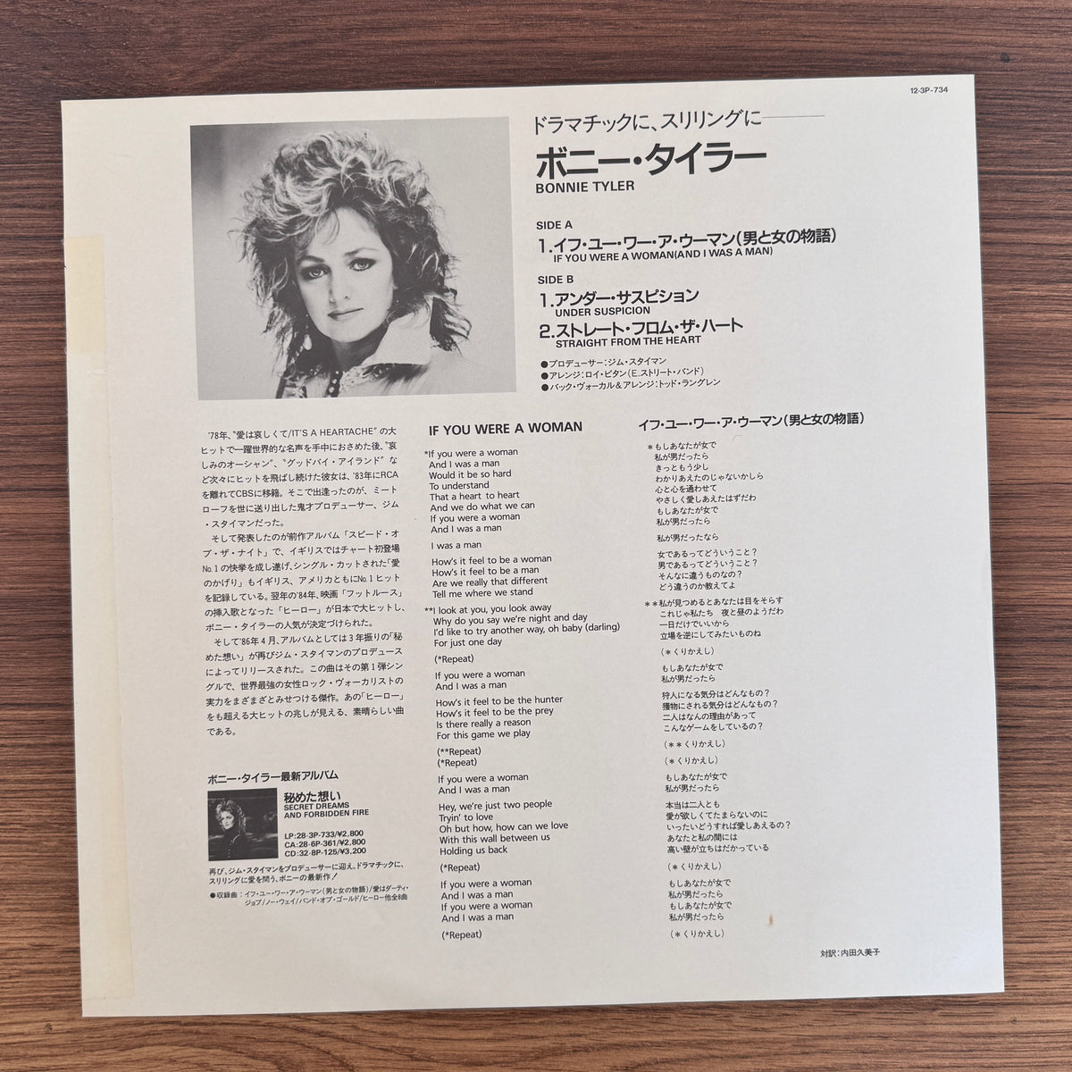 Bonnie Tyler – If You Were A Woman (And I Was A Man) Japan Vinyl