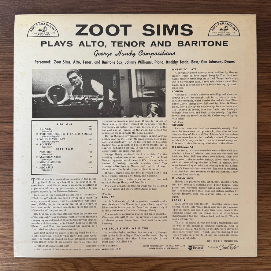 Zoot Sims – Plays Alto, Tenor And Baritone