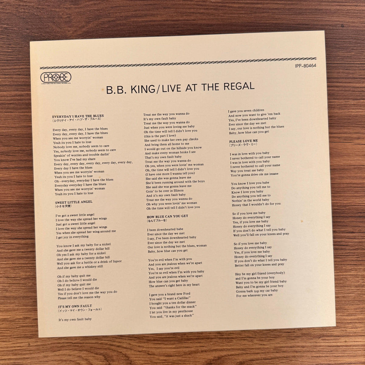 B.B. King – Live At The Regal Only Japan Vinyl