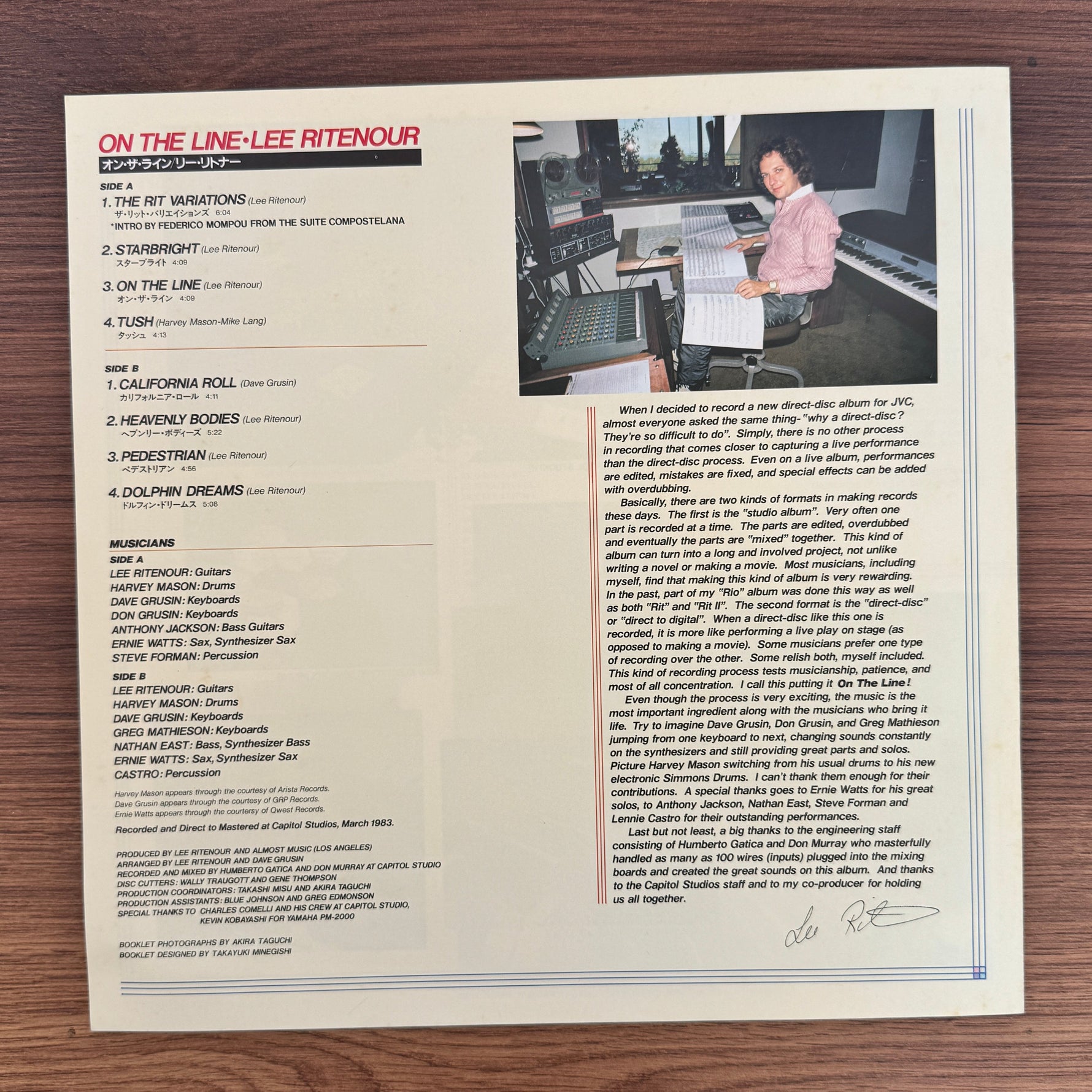Lee Ritenour – On The Line Japan Vinyl