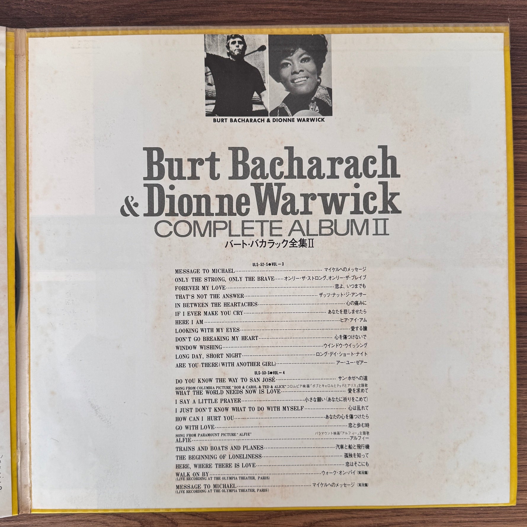 Burt Bacharach, Dionne Warwick – Complete Album II (Vol. 3 & Vol. 4) Japan Vinyl