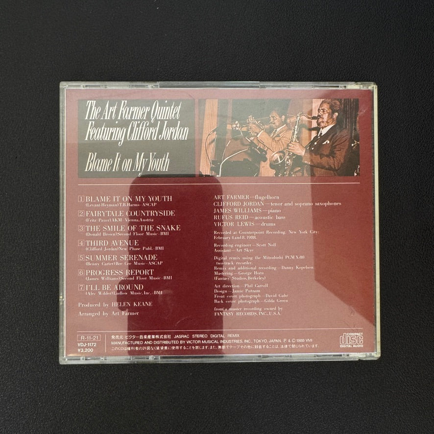 The Art Farmer Quintet ‎– Blame It On My Youth CD