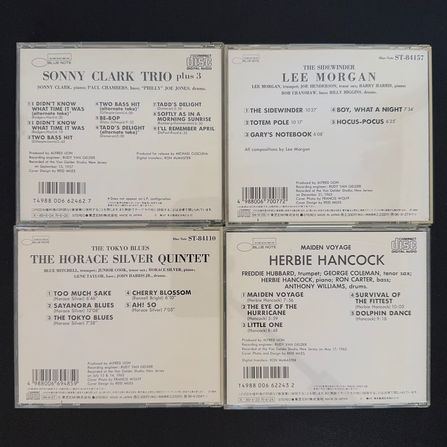 Blue Note - Herbie Hancock & Lee Morgan & Horace Silver Jazz CD Lotu (4 Adet)