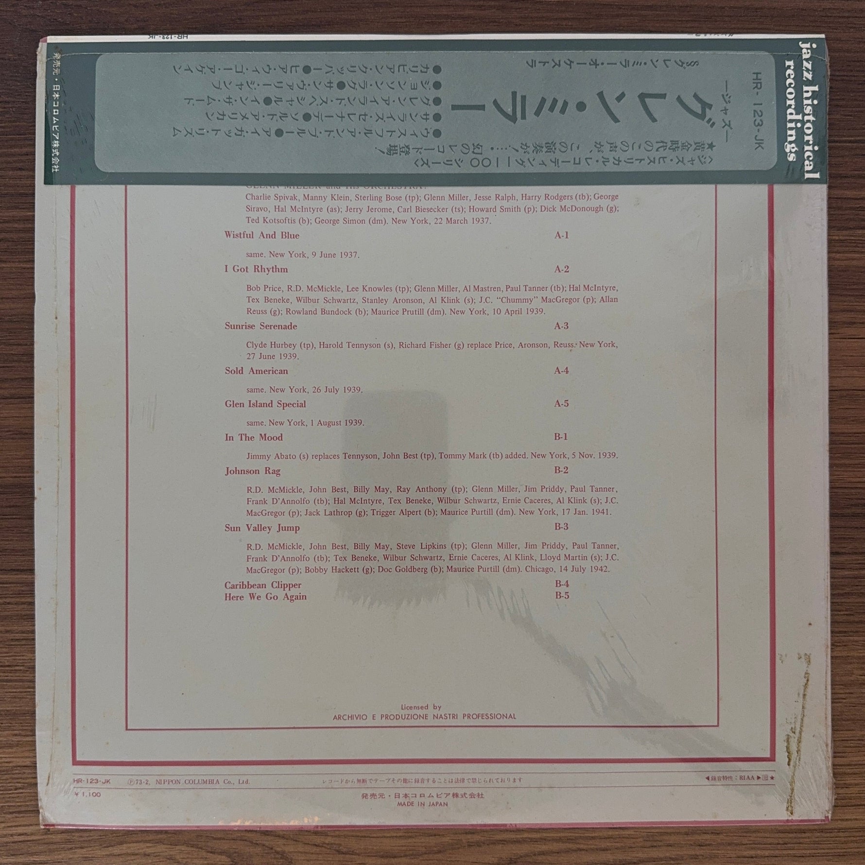 Glenn Miller – Glenn Miller And His Orchestra - Recorded In 1937 To 1942 Japan Vinyl