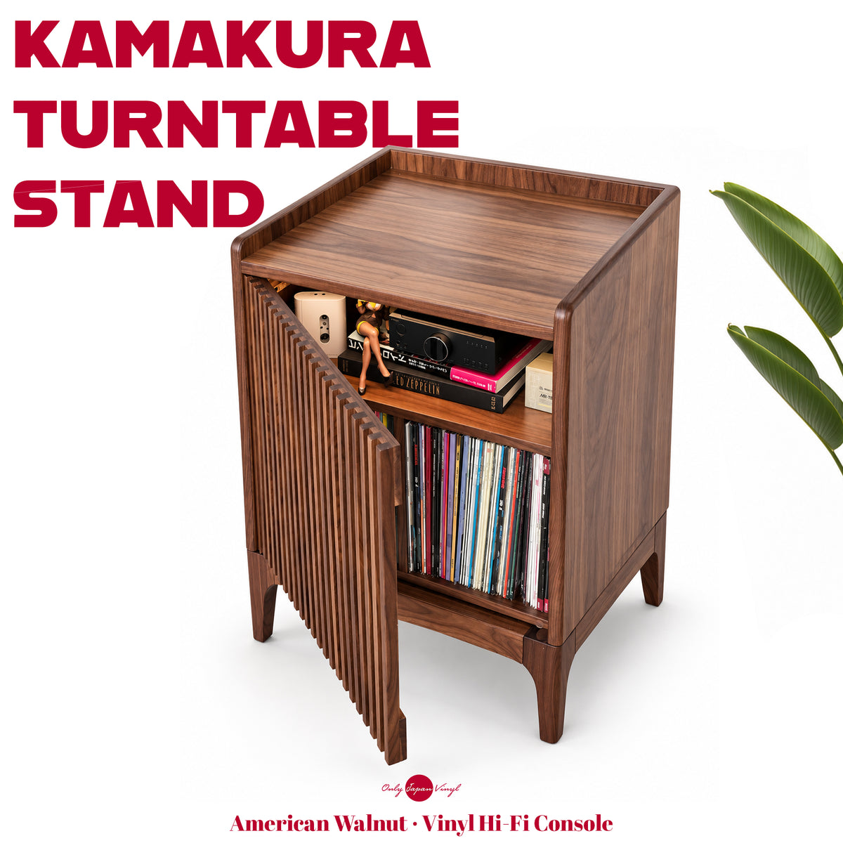 Kamakura Turntable Stand | Kamakura Plak Masası | Amerikan Ceviz Ahşap